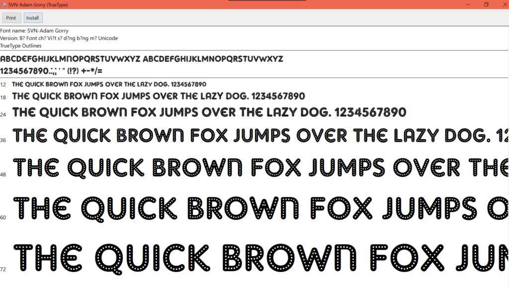 Font Adam Gorry thích hợp cho các logo hoặc bảng hiệu xinh xắn mang hơi hướng Retro một chút.