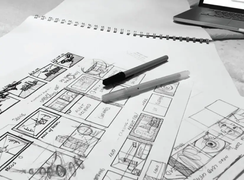 Storyboard là phương tiện để diễn tả các ý tưởng cụ thể ra giấy, gồm chuỗi hình ảnh và các đoạn hội thoại theo thứ tự thời gian. Ảnh minh họa: Graphicmama.com