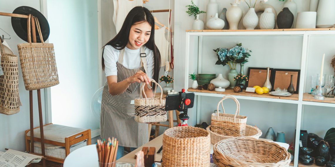 Small business owners are live streaming. Sell products to customers